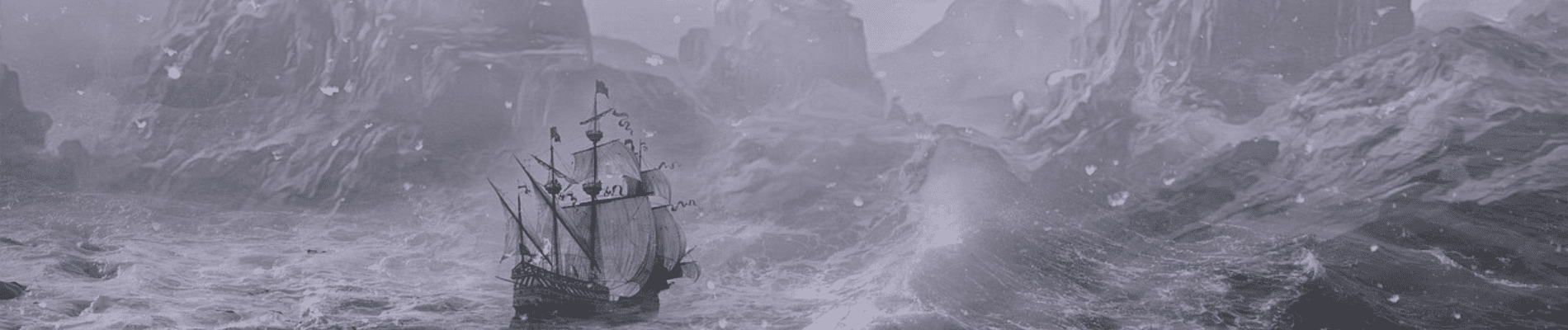 Ship illustration footer header